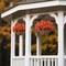 2 Pcs Artficial Orange Fall Outdoor Flowers with Hanging Baskets